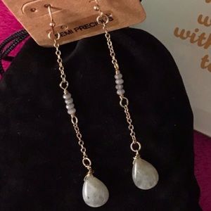 New Long Semi Precious Stone Earrings
